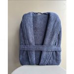 حوله پالتویی دو رو نخ  135 ساده سرمه ای - لایکو