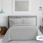 سرويس روتختي دونفره با رويه بالش طرح لوزی طوسی - لایکو